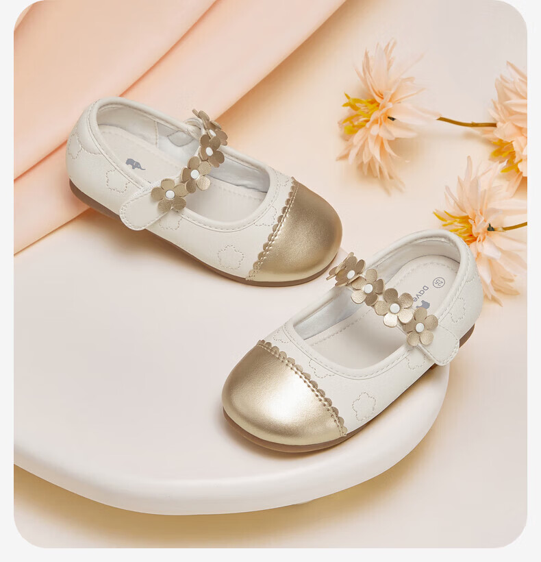DAVE & BELLA Children's Leather Shoes Girls Spring Little Chanel Style Princess Shoes Big Kids Single Shoes Little Chanel Style 17